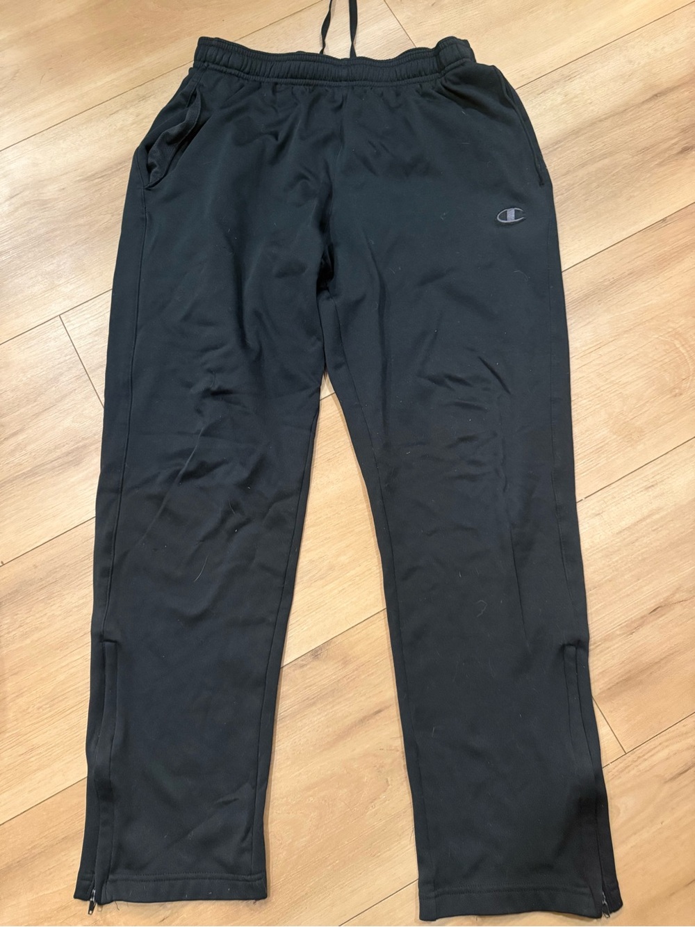 Champion Men's Black Athletic Sweatpants side zipper